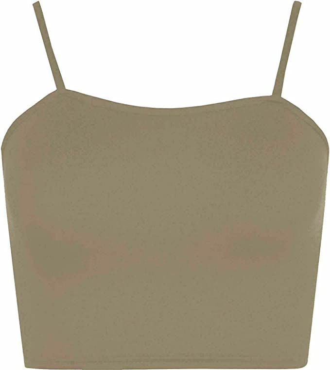 Womens Strappy Sleeveless Ladies Bralet Crop Stretch Vest Top - 8-14
