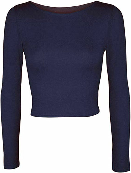 LUXE DIVA Women's Crop Long Sleeve Top