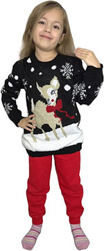 Load image into Gallery viewer, Children's Kids Girls Boys Bambi Christmas Jumper