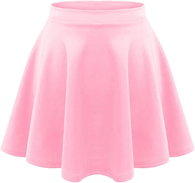 LUXE DIVA Girls Skater Skirt Flared High Waisted Flippy Stretch Mini Tutu Fancy School Skirts 5-14 Years