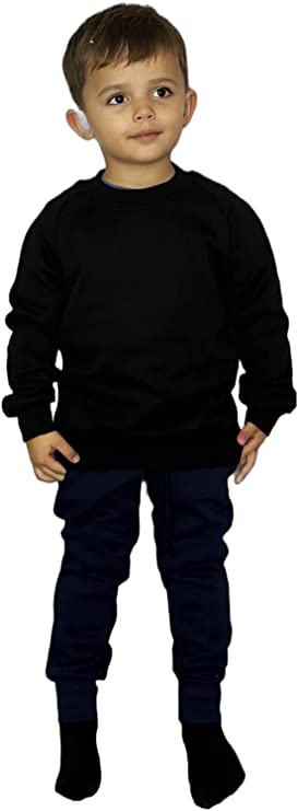 Kids Sweatshirt Boys and Girls Pullover Jumper Unisex Long Sleeve T-Shirts Tops Spring Autumn Solid Color Casual Sweater for 3-15 Years