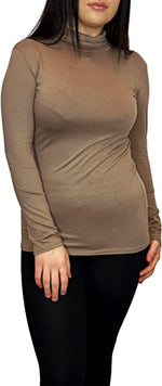 Load image into Gallery viewer, Ladies Polo Roll Neck Long Sleeve Turtle Neck Plain Jumpers for Women Top Womens Ladies New Plain Turtle Polo Roll Neck Long Sleeve Stretch Jumper T-Shirt Tee Top 8-14