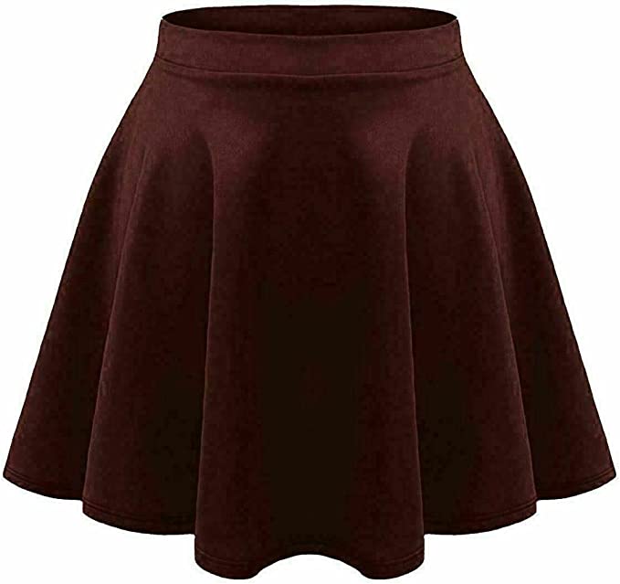 LUXE DIVA Girls Skater Skirt Flared High Waisted Flippy Stretch Mini Tutu Fancy School Skirts 5-14 Years