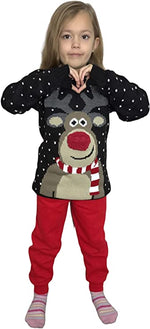 Load image into Gallery viewer, Children's Kids Girls Boys Pom Nose Christmas Jumper