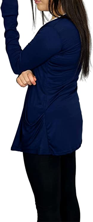 Ladies Long Sleeve Pocket Cardigan Womens Top Sizes 16-26