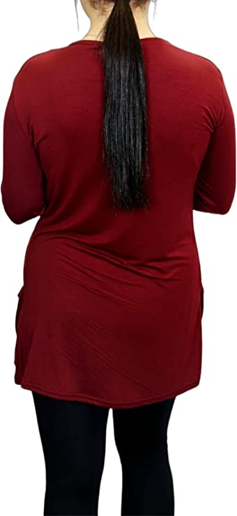 Ladies Long Sleeve Pocket Cardigan Womens Top Sizes 8-14