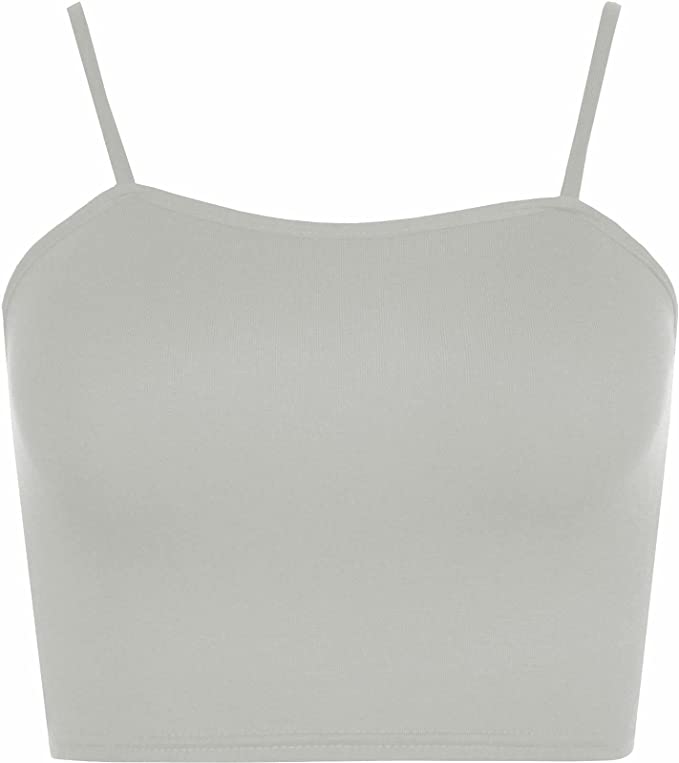 Womens Strappy Sleeveless Ladies Bralet Crop Stretch Vest Top - 8-14