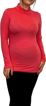 Load image into Gallery viewer, Ladies Polo Roll Neck Long Sleeve Turtle Neck Plain Jumpers for Women Top Womens Ladies New Plain Turtle Polo Roll Neck Long Sleeve Stretch Jumper T-Shirt Tee Top 8-14