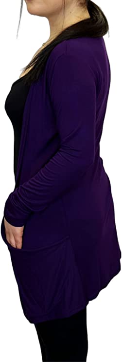 Ladies Long Sleeve Pocket Cardigan Womens Top Sizes 16-26