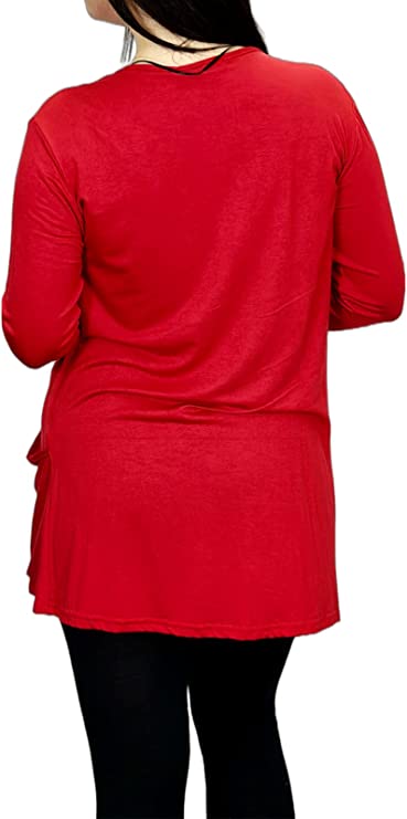 Ladies Long Sleeve Pocket Cardigan Womens Top Sizes 16-26