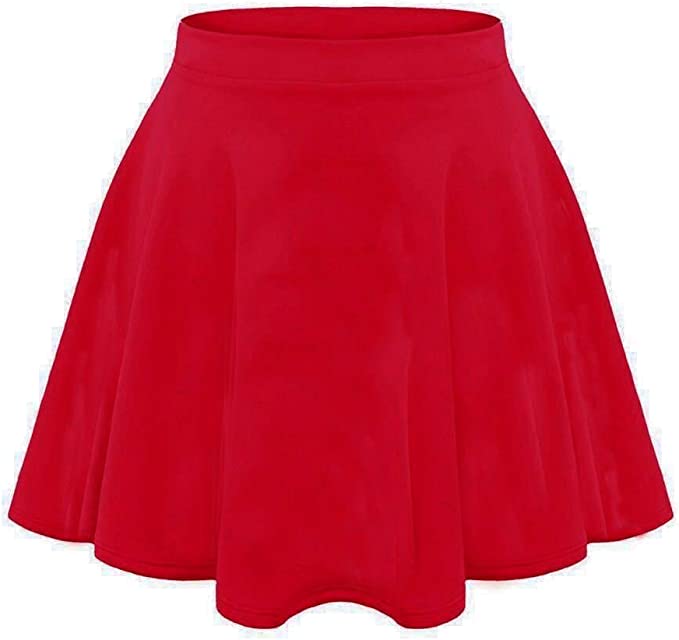 LUXE DIVA Girls Skater Skirt Flared High Waisted Flippy Stretch Mini Tutu Fancy School Skirts 5-14 Years