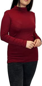 Load image into Gallery viewer, Ladies Polo Roll Neck Long Sleeve Turtle Neck Plain Jumpers for Women Top Womens Ladies New Plain Turtle Polo Roll Neck Long Sleeve Stretch Jumper T-Shirt Tee Top 8-14