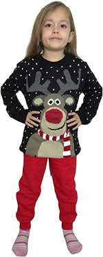 Load image into Gallery viewer, Children's Kids Girls Boys Pom Nose Christmas Jumper