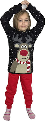 Load image into Gallery viewer, Children's Kids Girls Boys Pom Nose Christmas Jumper