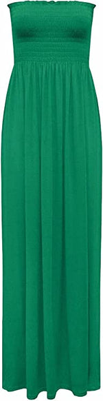 Load image into Gallery viewer, Plus Size Womens Printed Bandeau Strapless Shirred Ladies Long Maxi Dress