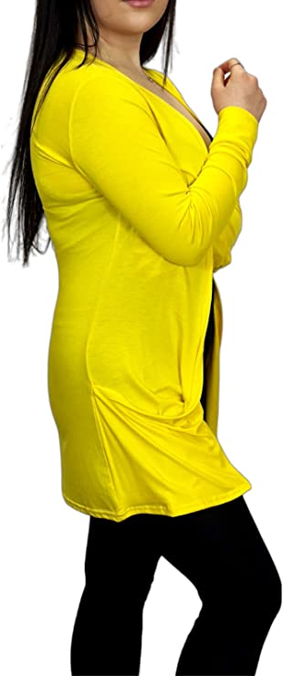 Ladies Long Sleeve Pocket Cardigan Womens Top Sizes 16-26