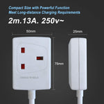 Load image into Gallery viewer, 1 Way 3 Metre Gang Single Socket Mains Power Extension Lead 13A UK 3Pin Plug (3M, White)