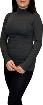 Load image into Gallery viewer, Ladies Polo Roll Neck Long Sleeve Turtle Neck Plain Jumpers for Women Top Womens Ladies New Plain Turtle Polo Roll Neck Long Sleeve Stretch Jumper T-Shirt Tee Top 8-14
