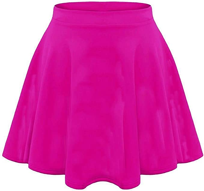 LUXE DIVA Girls Skater Skirt Flared High Waisted Flippy Stretch Mini Tutu Fancy School Skirts 5-14 Years