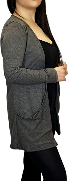 Ladies Long Sleeve Pocket Cardigan Womens Top Sizes 16-26