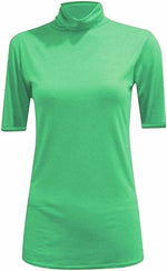 Load image into Gallery viewer, Womens Ladies Turtle Polo Neck Jumper Short Sleeve Top High Neck T Shirt Top Plus 16-26