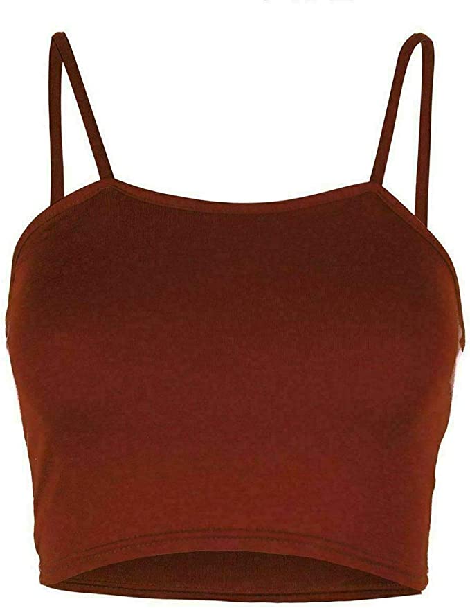 Womens Strappy Sleeveless Ladies Bralet Crop Stretch Vest Top - 8-14