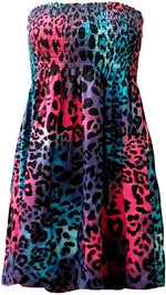 Load image into Gallery viewer, New Womens Ladies Sheering Top Strapless Bandeau Dress Top Jersey Ladies Plus Size Boobtube Top Dress UK 16-22