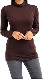 Load image into Gallery viewer, Ladies Polo Roll Neck Long Sleeve Turtle Neck Plain Jumpers for Women Top Womens Ladies New Plain Turtle Polo Roll Neck Long Sleeve Stretch Jumper T-Shirt Tee Top 8-14