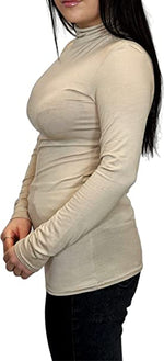 Load image into Gallery viewer, Ladies Polo Roll Neck Long Sleeve Turtle Neck Plain Jumpers for Women Top Womens Ladies New Plain Turtle Polo Roll Neck Long Sleeve Stretch Jumper T-Shirt Tee Top 8-14