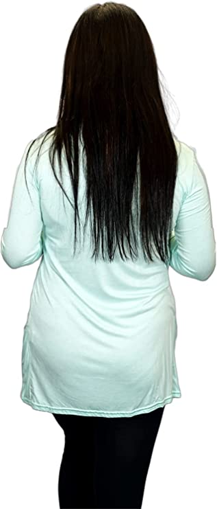 Ladies Long Sleeve Pocket Cardigan Womens Top Sizes 16-26