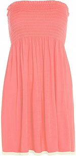 Load image into Gallery viewer, New Womens Ladies Sheering Top Strapless Bandeau Dress Top Jersey Ladies Plus Size Boobtube Top Dress UK 16-22