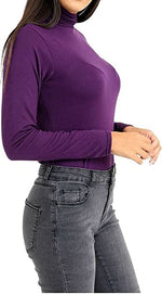 Load image into Gallery viewer, Ladies Polo Roll Neck Long Sleeve Turtle Neck Plain Jumpers for Women Top Womens Ladies New Plain Turtle Polo Roll Neck Long Sleeve Stretch Jumper T-Shirt Tee Top 8-14