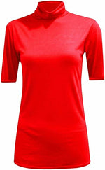 Load image into Gallery viewer, Womens Ladies Turtle Polo Neck Jumper Short Sleeve Top High Neck T Shirt Top Plus 8-14