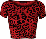 Load image into Gallery viewer, Women Cap Short Sleeve Crop Top Round Neck Plain/Printed T-Shirt Stretchy Summer Cropped Vest Tops Size 8-14