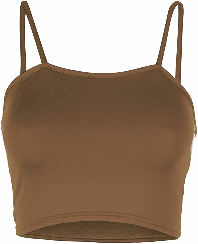 Womens Strappy Sleeveless Ladies Bralet Crop Stretch Vest Top - 8-14