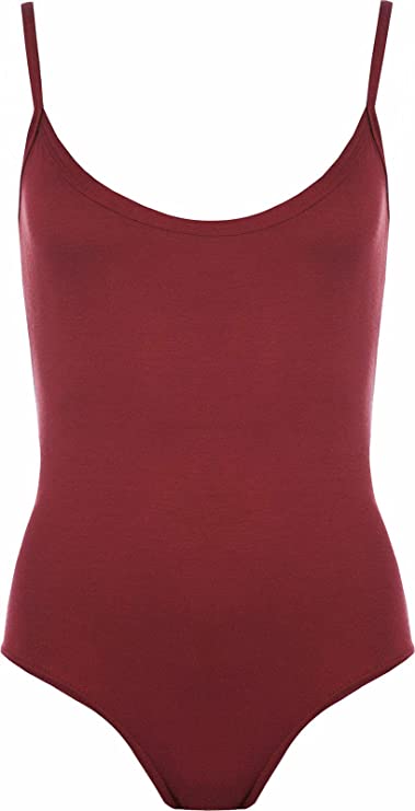 Womens Strappy Sleeveless Ladies Camisole Vest Bodysuit Leotard Top - 8-26