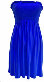 Load image into Gallery viewer, New Womens Ladies Sheering Top Strapless Bandeau Dress Top Jersey Ladies Plus Size Boobtube Top Dress UK 16-22