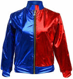 Load image into Gallery viewer, Ladies Girls Kids Halloween Costume Shiny Wet Look Jacket, Leggings, Pants Women Metallic Red & Blue Hot Sexy Shorts