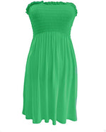 Load image into Gallery viewer, New Womens Ladies Sheering Top Strapless Bandeau Dress Top Jersey Ladies Plus Size Boobtube Top Dress UK 16-22