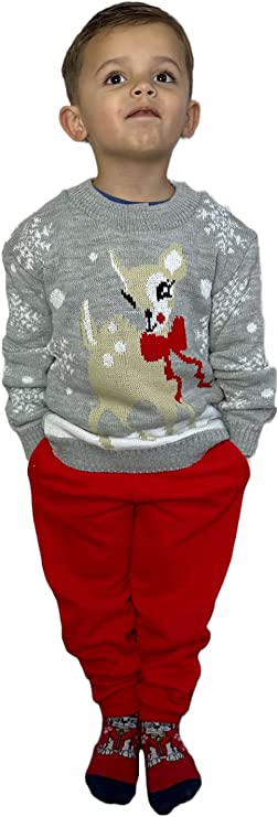 Children's Kids Girls Boys Bambi Christmas Jumper