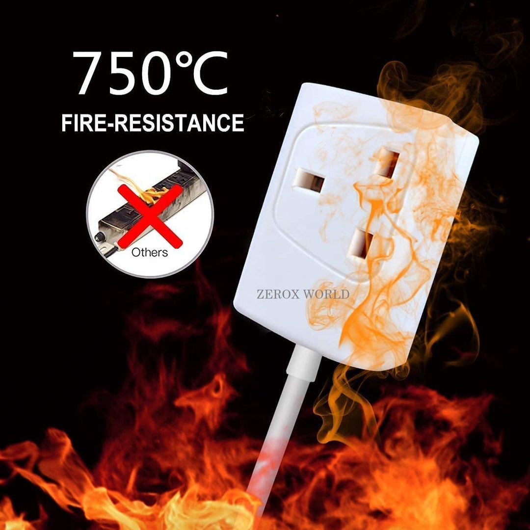 1 Way 2 Metre Gang Single Socket Mains Power Extension Lead 13A UK 3Pin Plug