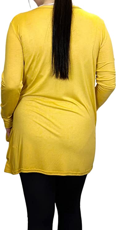 Ladies Long Sleeve Pocket Cardigan Womens Top Sizes 16-26