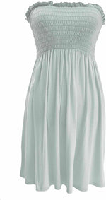 Load image into Gallery viewer, New Womens Ladies Sheering Top Strapless Bandeau Dress Top Jersey Ladies Plus Size Boobtube Top Dress UK 16-22