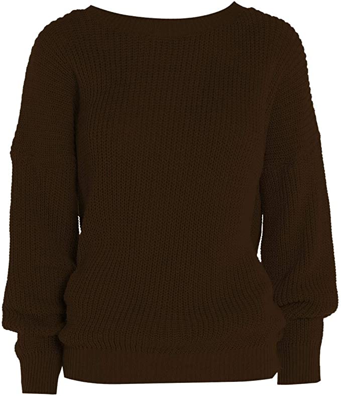 Womens Oversized Chunky Baggy Jumper Knitted Sweater Top 8-14