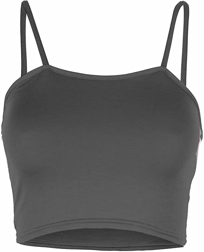 Womens Strappy Sleeveless Ladies Bralet Crop Stretch Vest Top - 8-14