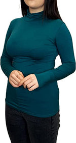 Load image into Gallery viewer, Ladies Polo Roll Neck Long Sleeve Turtle Neck Plain Jumpers for Women Top Womens Ladies New Plain Turtle Polo Roll Neck Long Sleeve Stretch Jumper T-Shirt Tee Top 8-14