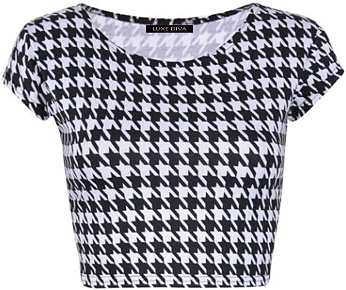 Women Cap Short Sleeve Crop Top Round Neck Plain/Printed T-Shirt Stretchy Summer Cropped Vest Tops Size 8-14