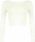 Load image into Gallery viewer, Womens Crop Long Sleeve T Shirt Ladies Short Plain Basic Round Neck Shirts Top 8-14