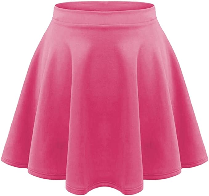 LUXE DIVA Girls Skater Skirt Flared High Waisted Flippy Stretch Mini Tutu Fancy School Skirts 5-14 Years