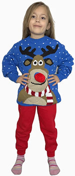 Load image into Gallery viewer, Children's Kids Girls Boys Pom Nose Christmas Jumper